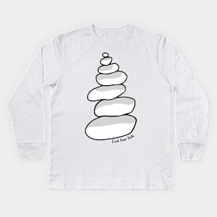 Find Your Path Rock Stack Cairn Kids Long Sleeve T-Shirt